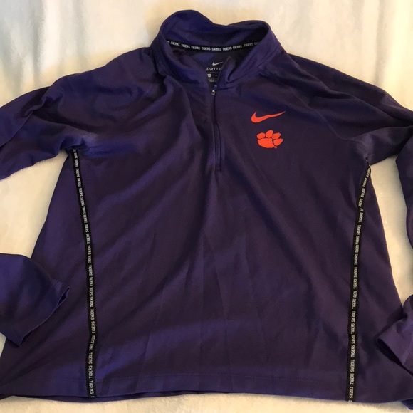 Nike Tops - Nike Dri Fit Clemson Tigers 1/4 Zip Performance Pullover Women’s Medium